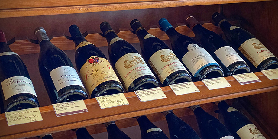 Wine selection at the wine store